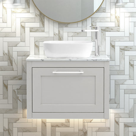 Blithbury Traditional Bathroom Wall Hung Vanity Unit and Worktop - Choice of Size and Colour