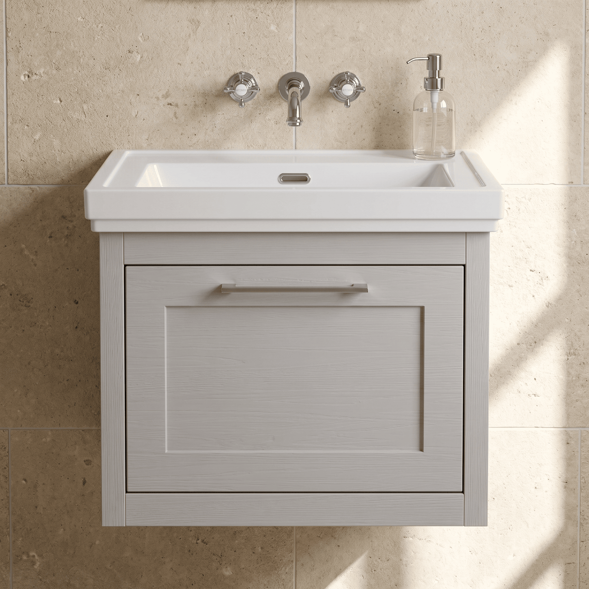 [BFCR294H] Blithbury Traditional Wall Hung Vanity Basin Unit with Fireclay Basin - Choice of Size, Colour and Basin Type - Silo