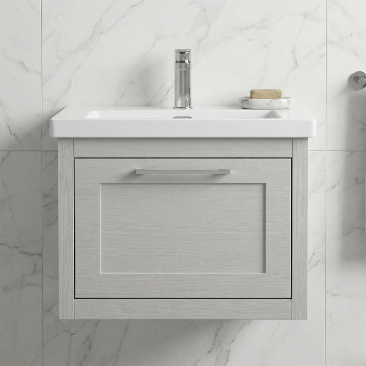 [BFCR294L] Blithbury Traditional Bathroom Wall Hung Vanity with Modern Fireclay Basin Unit - Choice of Size, Colour and Basin Type - Silo