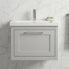 [BFCR294L] Blithbury Traditional Bathroom Wall Hung Vanity with Modern Fireclay Basin Unit - Choice of Size, Colour and Basin Type - Silo