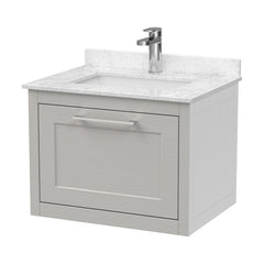 [BFCR294WS1] Blithbury Traditional Bathroom Wall Hung Vanity Unit and Marble Worktop Basin - Choice of Size and Colour - Cutout