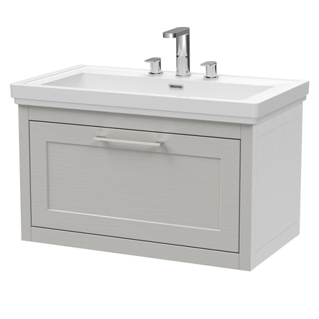 Traditional Wall Hung Vanity Basin Unit with Fireclay Basin - Choice of Size, Colour and Basin Type
