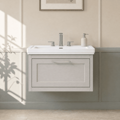[BFCR296B] Blithbury Traditional Wall Hung Vanity Basin Unit with Fireclay Basin - Choice of Size, Colour and Basin Type - Silo