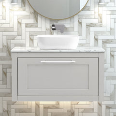 [BFCR296CMT] Blithbury Traditional Bathroom Wall Hung Vanity Unit and Worktop - Choice of Size and Colour - Silo