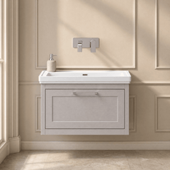[BFCR296H] Blithbury Traditional Wall Hung Vanity Basin Unit with Fireclay Basin - Choice of Size, Colour and Basin Type - Silo