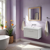 Traditional Bathroom Wall Hung Vanity with Modern Fireclay Basin Unit - Choice of Size, Colour and Basin Type
