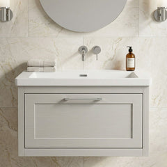 [BFCR296K] Blithbury Traditional Bathroom Wall Hung Vanity with Modern Fireclay Basin Unit - Choice of Size, Colour and Basin Type - Silo