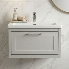 [BFCR296L] Blithbury Traditional Bathroom Wall Hung Vanity with Modern Fireclay Basin Unit - Choice of Size, Colour and Basin Type - Silo