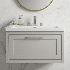 [BFCR296M] Blithbury Traditional Bathroom Wall Hung Vanity with Modern Fireclay Basin Unit - Choice of Size, Colour and Basin Type - Silo