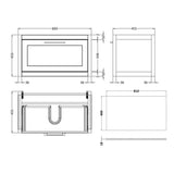 Traditional Bathroom Wall Hung Vanity Unit and Worktop - Choice of Size and Colour