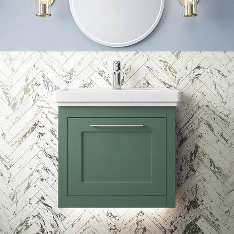 Blithbury Traditional Wall Hung Vanity Basin Unit with Fireclay Basin - Choice of Size, Colour and Basin Type