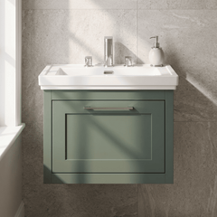 [BFCR894B] Blithbury Traditional Wall Hung Vanity Basin Unit with Fireclay Basin - Choice of Size, Colour and Basin Type - Silo