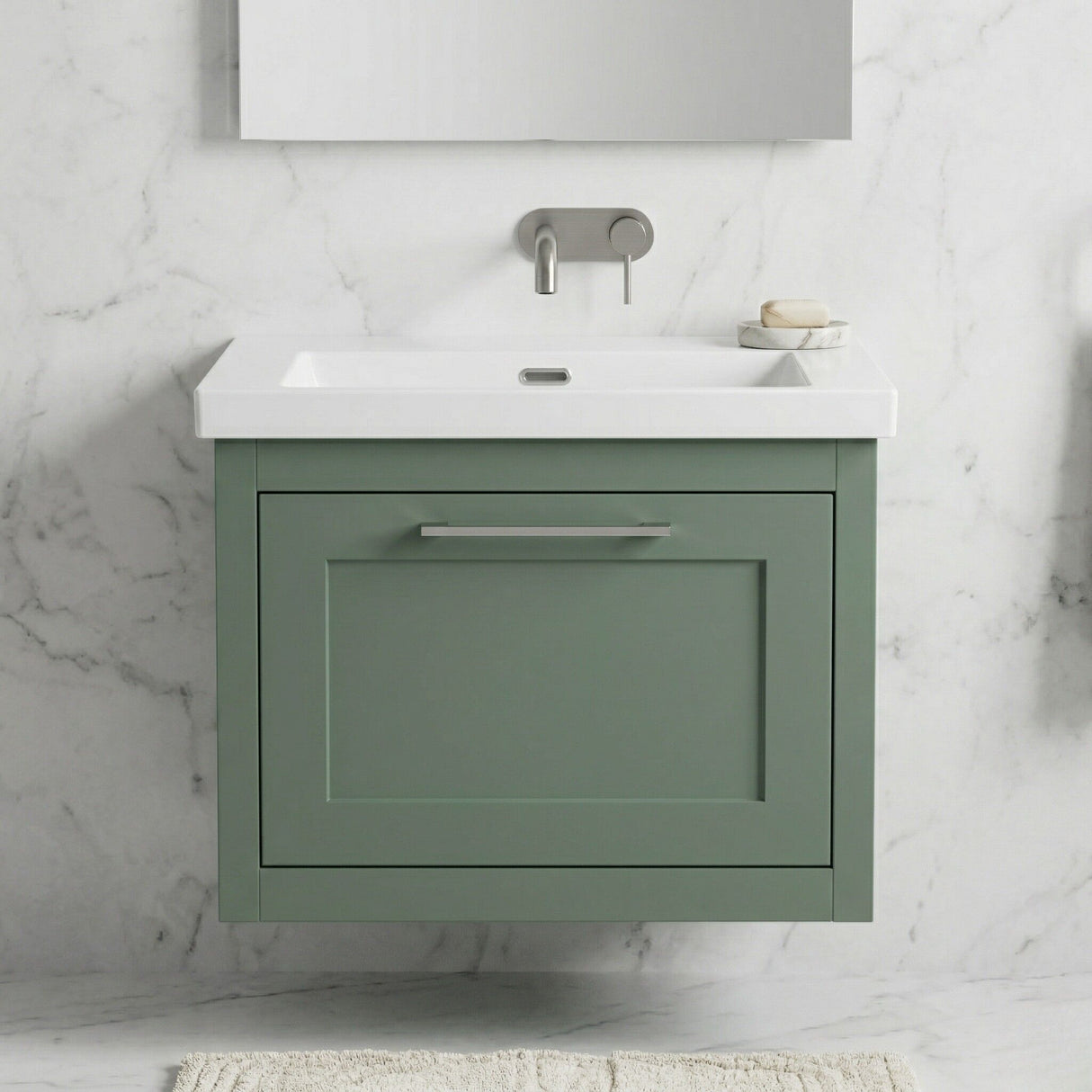 [BFCR894K] Blithbury Traditional Bathroom Wall Hung Vanity with Modern Fireclay Basin Unit - Choice of Size, Colour and Basin Type - Silo