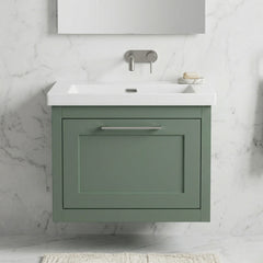 [BFCR894K] Blithbury Traditional Bathroom Wall Hung Vanity with Modern Fireclay Basin Unit - Choice of Size, Colour and Basin Type - Silo