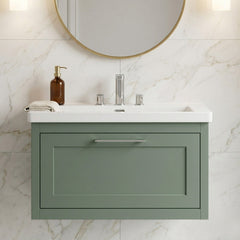 [BFCR896M] Blithbury Traditional Bathroom Wall Hung Vanity with Modern Fireclay Basin Unit - Choice of Size, Colour and Basin Type - Silo