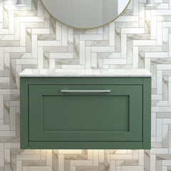 [BFCR896WMT] Blithbury Traditional Bathroom Wall Hung Vanity Unit and Worktop - Choice of Size and Colour - Silo