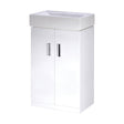 [BFCRF450] Two Door Cloakroom Vanity Ceramic Basin Unit in Gloss White Finish - Cutout