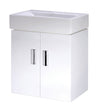 [BFCRW450] Wall Hung 2 Door Cloakroom Vanity Basin Unit - 450mm - Gloss White - Cutout