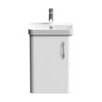 [BFCU10116] Balterley Curve Contemporary Bathroom Wall Hung 1-Door Vanity Unit & Ceramic Basin, Gloss White, 379 mm - Cutout