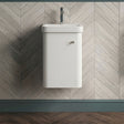 [BFCU101] Flashbrook Contemporary Wall Hung 1 Door Vanity Unit with Ceramic Sink - 400mm - Silo