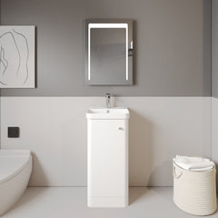 [BFCU102] Flashbrook Floor Standing 1 Door Vanity Unit with Ceramic Basin - 400mm, Choice of Colour - Lifestyle 1