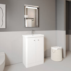 [BFCU106] Flashbrook Contemporary Floor Standing 2 Door Vanity Unit with 1 Tap Hole Ceramic Basin - Choice of Size and Finish - Lifestyle 3