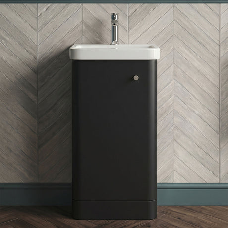 [BFCU1402] Flashbrook Floor Standing 1 Door Vanity Unit with Ceramic Basin - 400mm, Choice of Colour - Silo