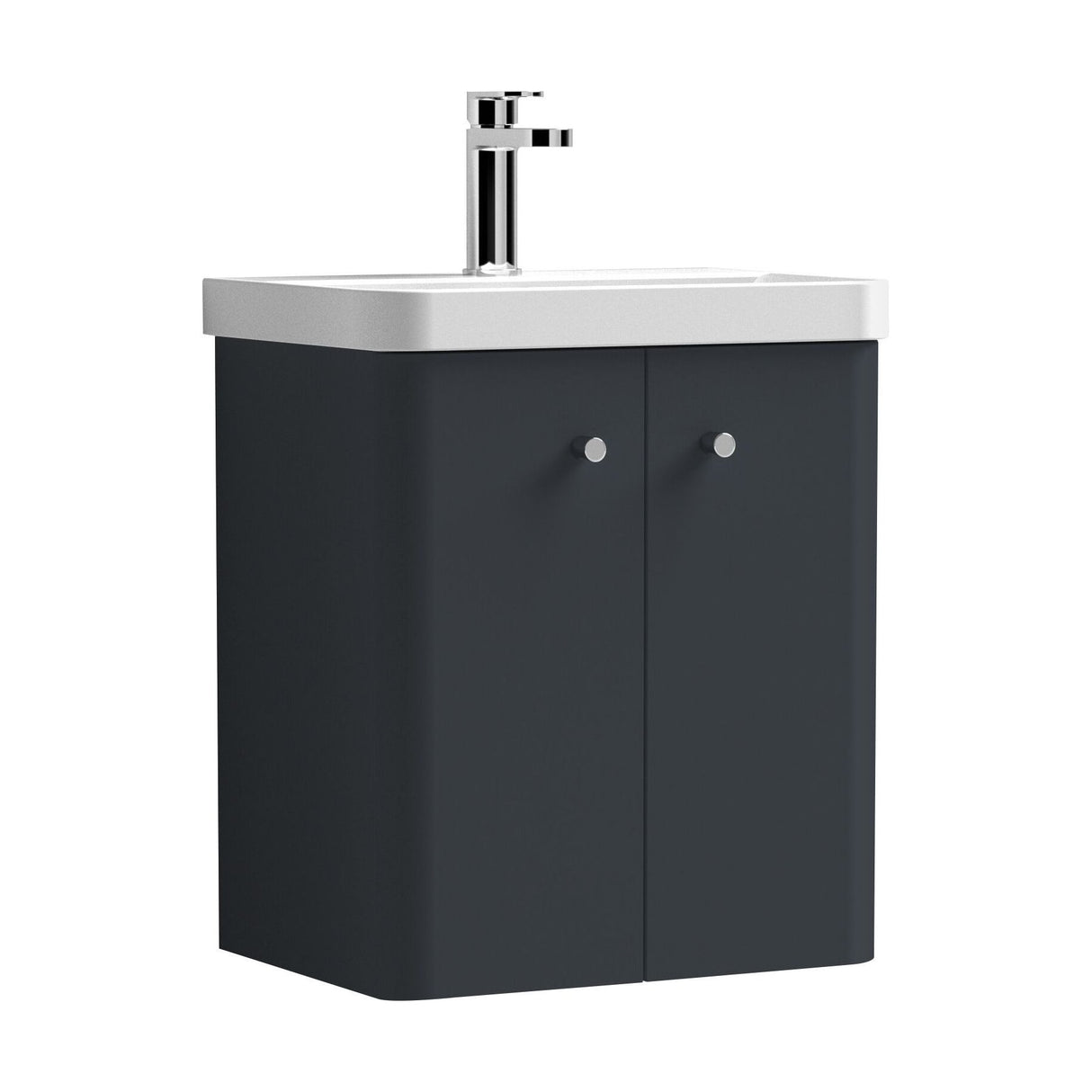[BFCU1403] Flashbrook Contemporary Wall Hung 2 Door Vanity Unit with 1 Tap Hole Basin, Choice of Size and Colour - Cutout