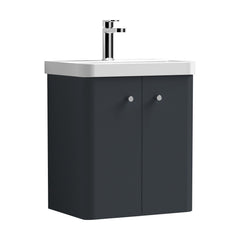 [BFCU1403] Flashbrook Contemporary Wall Hung 2 Door Vanity Unit with 1 Tap Hole Basin, Choice of Size and Colour - Cutout