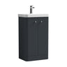 [BFCU1404] Flashbrook Contemporary Floor Standing 2 Door Vanity Unit with 1 Tap Hole Ceramic Basin - Choice of Size and Finish - Cutout