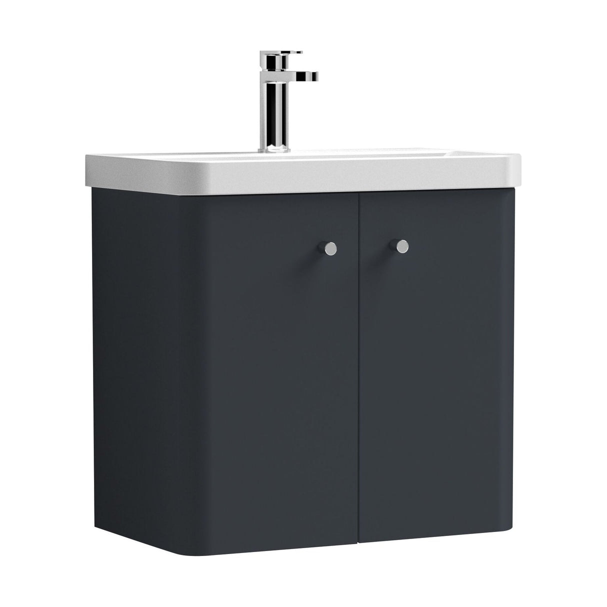 [BFCU1405] Flashbrook Contemporary Wall Hung 2 Door Vanity Unit with 1 Tap Hole Basin, Choice of Size and Colour - Cutout