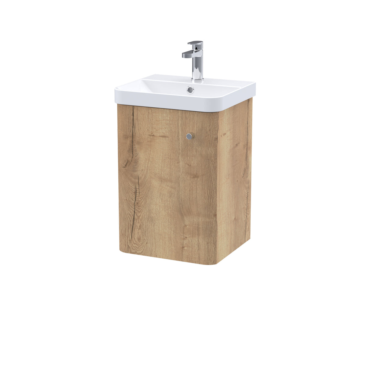[BFCU1801] Flashbrook Contemporary Wall Hung 1 Door Vanity Unit with Ceramic Sink - 400mm - Cutout