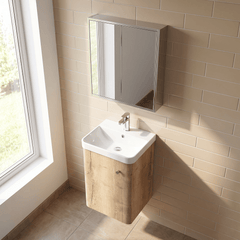 [BFCU1801] Flashbrook Contemporary Wall Hung 1 Door Vanity Unit with Ceramic Sink - 400mm - Lifestyle 2
