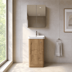[BFCU1802] Flashbrook Floor Standing 1 Door Vanity Unit with Ceramic Basin - 400mm, Choice of Colour - Silo