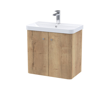 [BFCU1805] Flashbrook Contemporary Wall Hung 2 Door Vanity Unit with 1 Tap Hole Basin, Choice of Size and Colour - Cutout