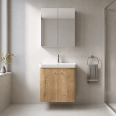 [BFCU1805] Flashbrook Contemporary Wall Hung 2 Door Vanity Unit with 1 Tap Hole Basin, Choice of Size and Colour - Lifestyle 1