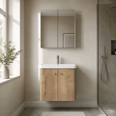 [BFCU1805] Flashbrook Contemporary Wall Hung 2 Door Vanity Unit with 1 Tap Hole Basin, Choice of Size and Colour - Silo