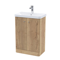 [BFCU1806] Flashbrook Contemporary Floor Standing 2 Door Vanity Unit with 1 Tap Hole Ceramic Basin - Choice of Size and Finish - Cutout