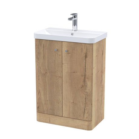 [BFCU1806] Flashbrook Contemporary Floor Standing 2 Door Vanity Unit with 1 Tap Hole Ceramic Basin - Choice of Size and Finish - Cutout