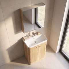 [BFCU1806] Flashbrook Contemporary Floor Standing 2 Door Vanity Unit with 1 Tap Hole Ceramic Basin - Choice of Size and Finish - Lifestyle 2