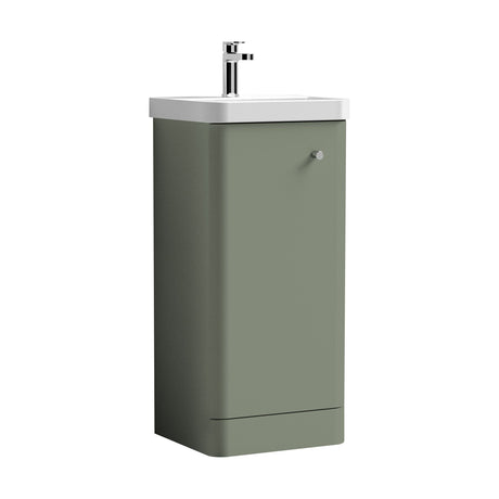[BFCU802] Flashbrook Floor Standing 1 Door Vanity Unit with Ceramic Basin - 400mm, Choice of Colour - Cutout