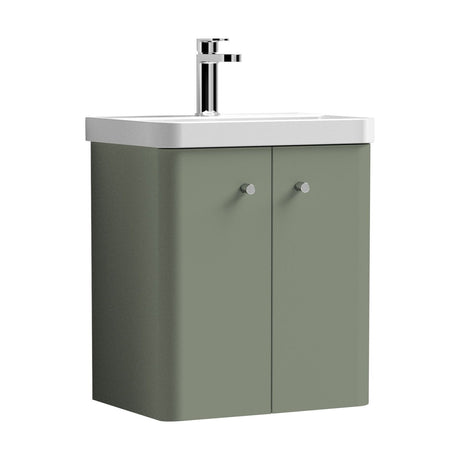 [BFCU803] Flashbrook Contemporary Wall Hung 2 Door Vanity Unit with 1 Tap Hole Basin, Choice of Size and Colour - Cutout