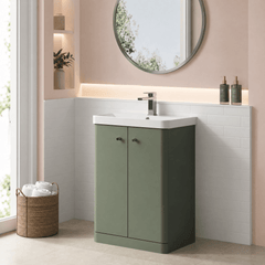 [BFCU806] Flashbrook Contemporary Floor Standing 2 Door Vanity Unit with 1 Tap Hole Ceramic Basin - Choice of Size and Finish - Lifestyle 3