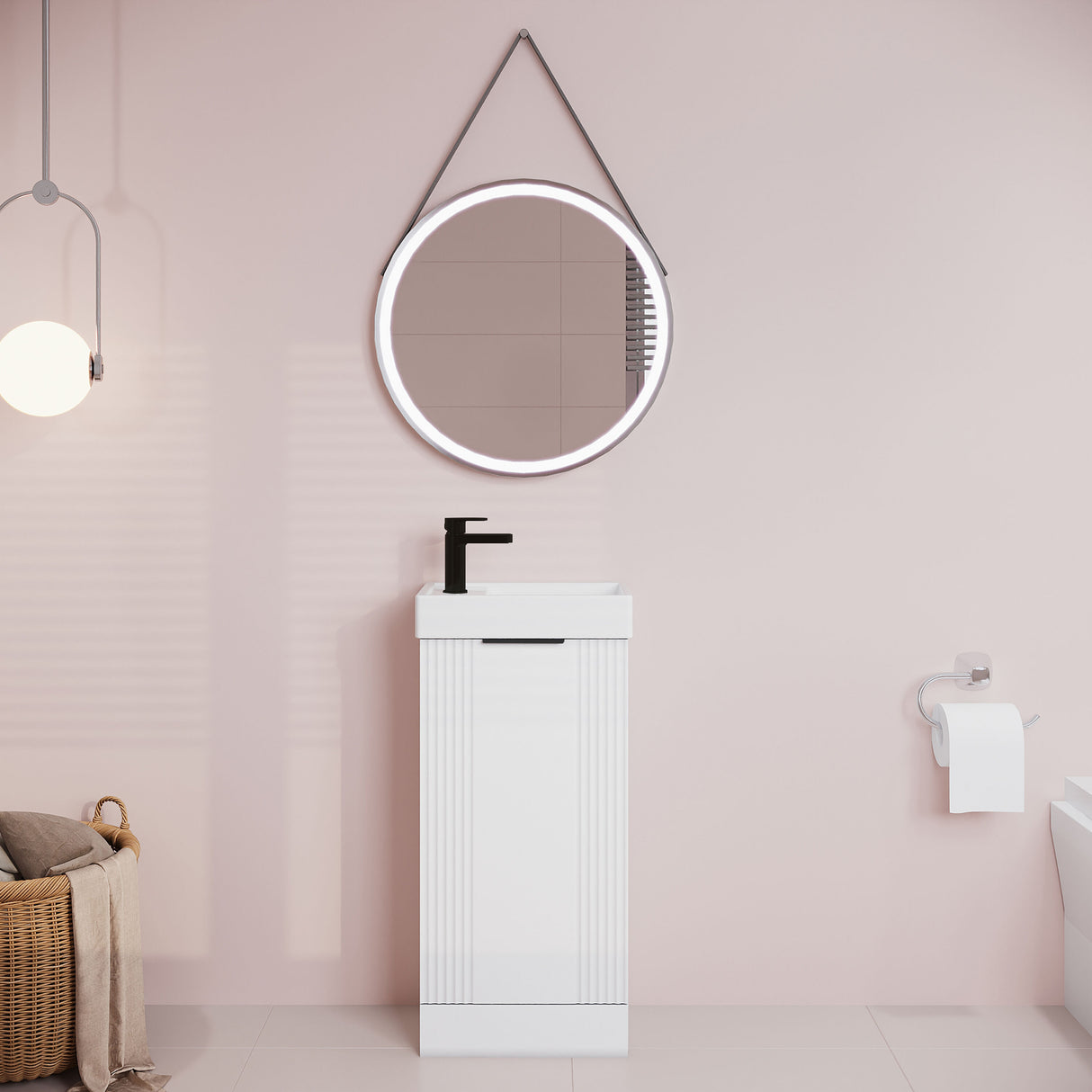 [BFDE120H224] Belvide Retro Floor Standing  Bathroom Cloakroom Vanity Basin Unit - 781 x 400 x 222mm - Multiple Colours - Lifestyle 1