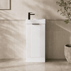 [BFDE120H224] Belvide Retro Floor Standing  Bathroom Cloakroom Vanity Basin Unit - 781 x 400 x 222mm - Multiple Colours - Silo