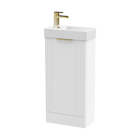 [BFDE120H324] Belvide Retro Floor Standing  Bathroom Cloakroom Vanity Basin Unit - 781 x 400 x 222mm - Multiple Colours - Cutout