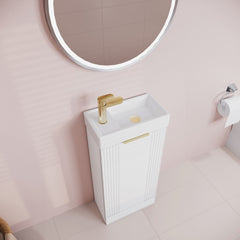 [BFDE120H324] Belvide Retro Floor Standing  Bathroom Cloakroom Vanity Basin Unit - 781 x 400 x 222mm - Multiple Colours - Lifestyle 2