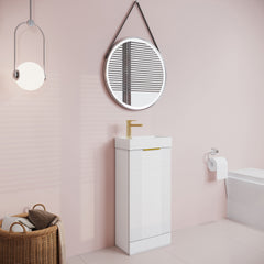 [BFDE120H324] Belvide Retro Floor Standing  Bathroom Cloakroom Vanity Basin Unit - 781 x 400 x 222mm - Multiple Colours - Lifestyle 3