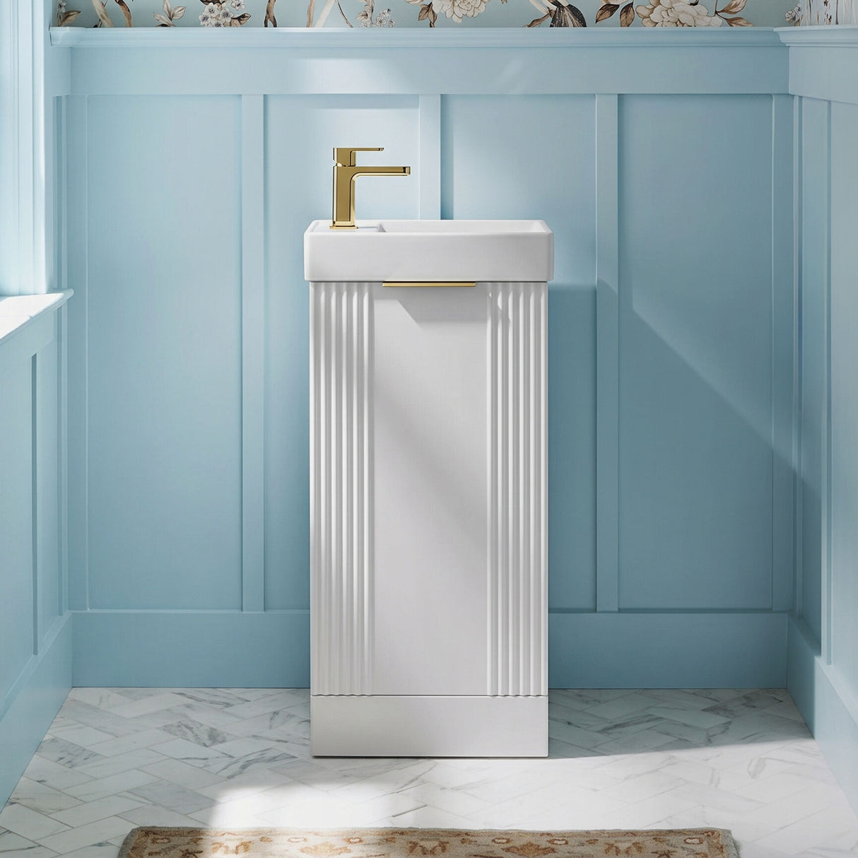 [BFDE120H324] Belvide Retro Floor Standing  Bathroom Cloakroom Vanity Basin Unit - 781 x 400 x 222mm - Multiple Colours - Silo