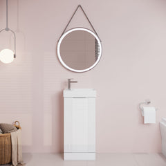[BFDE120] Belvide Retro Floor Standing  Bathroom Cloakroom Vanity Basin Unit - 781 x 400 x 222mm - Multiple Colours - Lifestyle 1